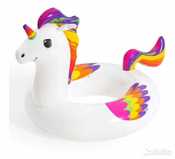 Надувной круг единорог, пончик, фламинго 120см