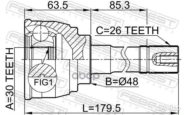 Шрус наружный 30X48X26 0710-034 Febest