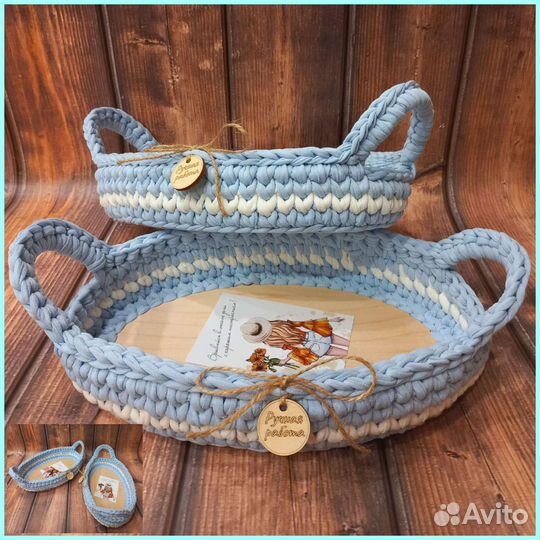 Корзинки из трикотажной пряжи