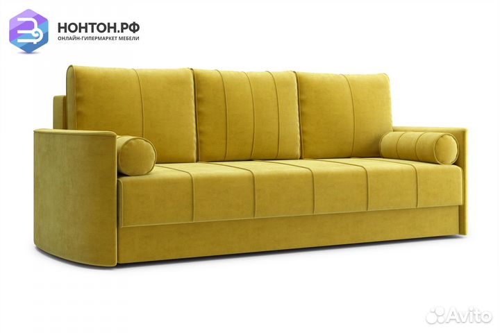 Диван еврокнижка Колибри 3-х местный горчичный