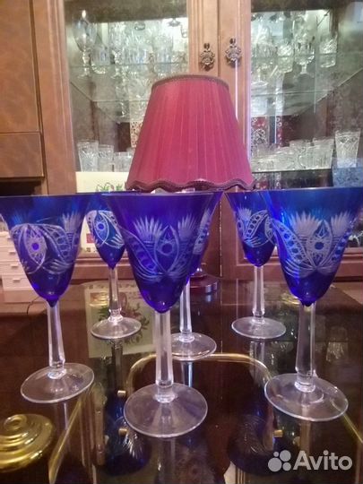 Фужеры хрустальные СССР цветные