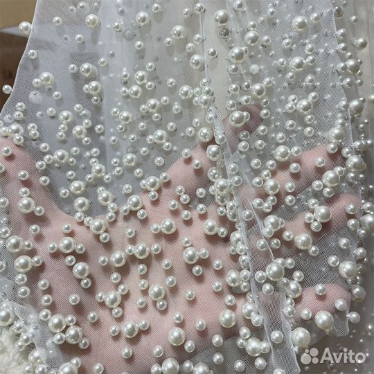 Свадебная фата с жемчугом 300 см на 300 см