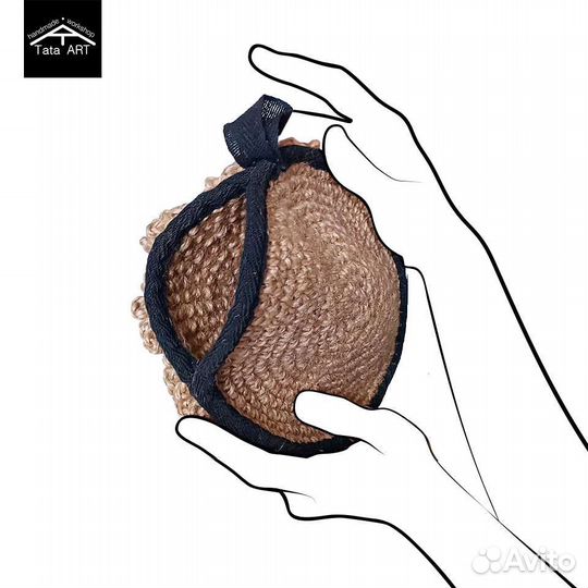 Мочалка-варежка из джута