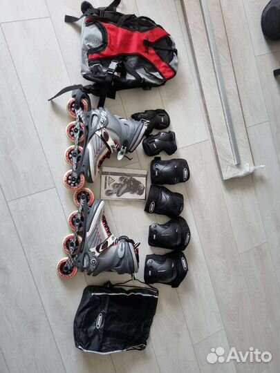 Роликовые коньки k2 moto 90 мужские + аксы