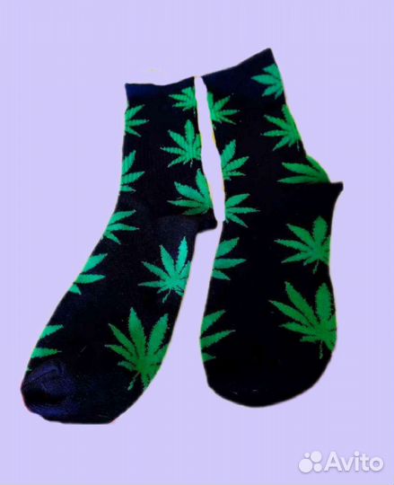 Носки с листиками,новые,хлопок