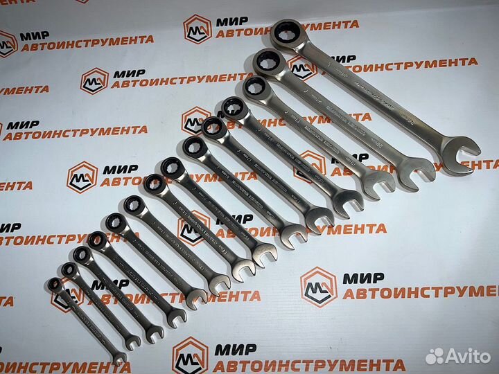 Набор ключей комбинированных трещоточных 14 шт