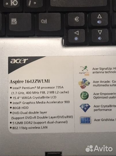 Ноутбук (на запчати) + сумка для ноутбука, Acer