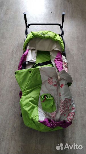 Детские санки коляска с колесами