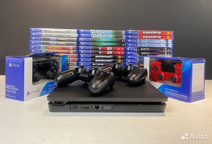 Sony Playstation 4 Slim + 300 игр + Гарантия