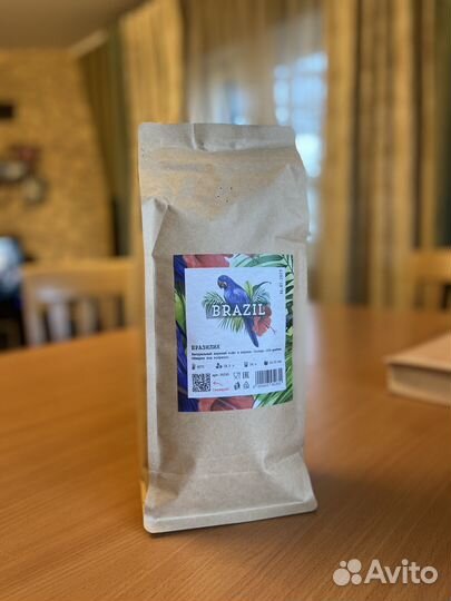 Кофе в зернах, 100 арабика, 1 кг, Бразилия
