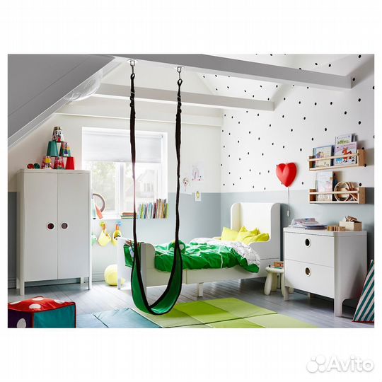 Детская раздвижная кровать икеа busunge 80х200