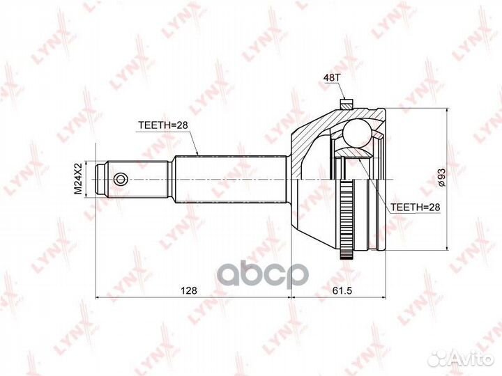 CO-3668A шрус lynxauto CO3668A lynxauto