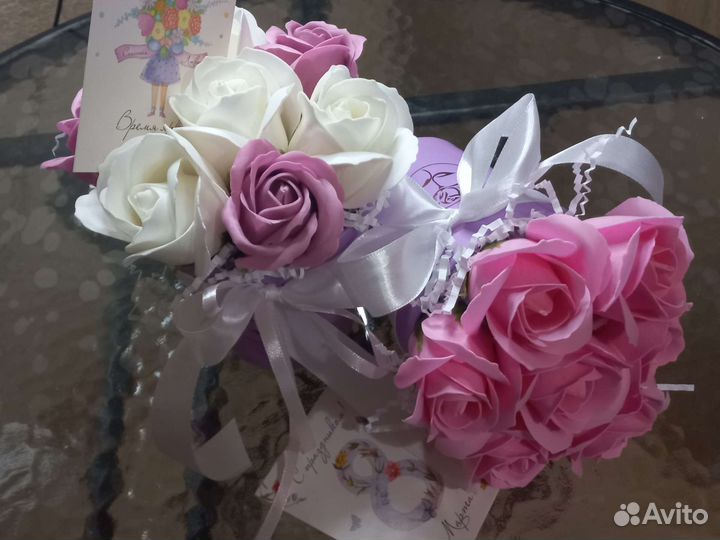 Букет из мыльных роз