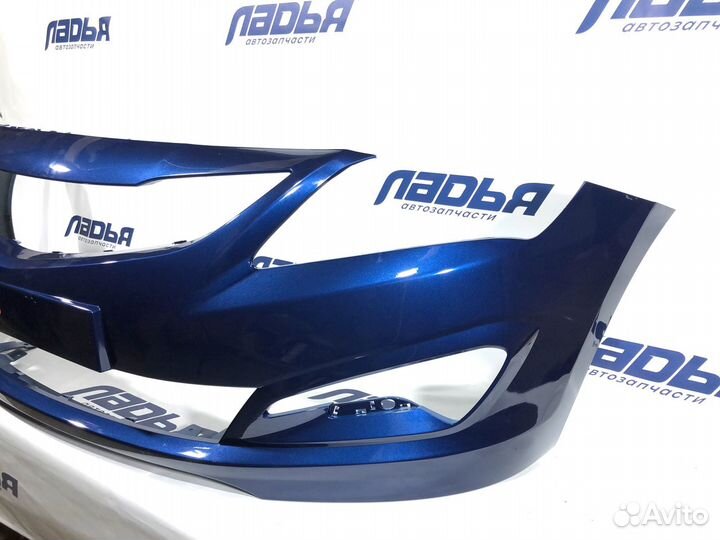 Бампер Hyundai Solaris(14) передний Синий (ZD6)