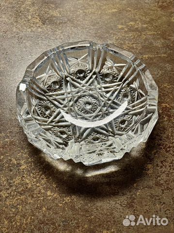 Хрустальная салатница винтаж Чехословакия