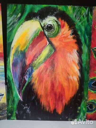 Картина светящаяся Тукан