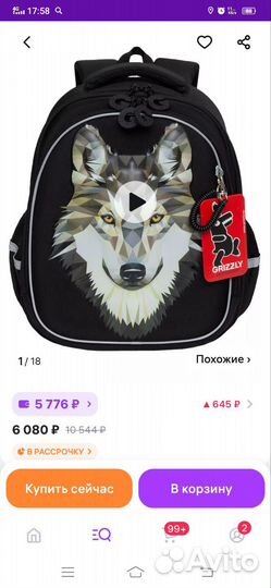 Рюкзак школьный для мальчика grizzly