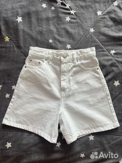 Шорты женские белые джинсовые pull&bear