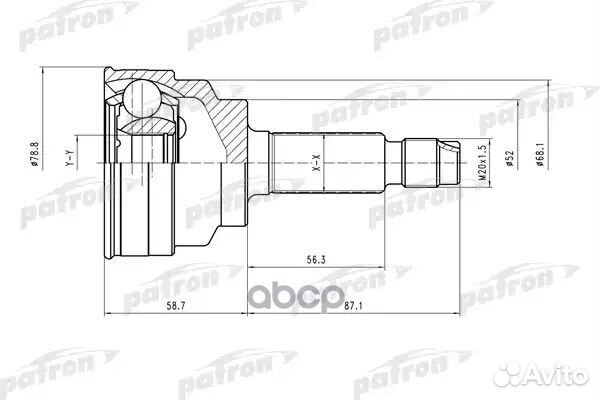 Шрус наружн к-кт 24x52x22 KIA: Rio 00-05 PCV151