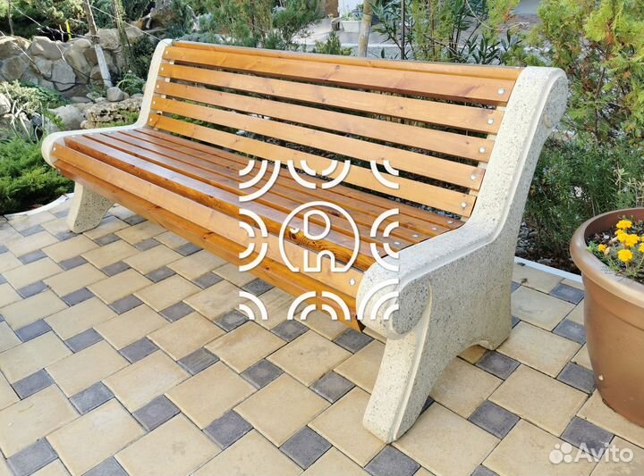 Лавочка из бетона Классик у слон декор бетон