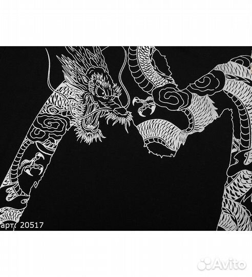 Футболка Evisu grey dragon Чёрная