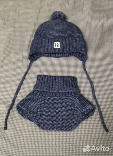 Шапка и манишка зимние новые