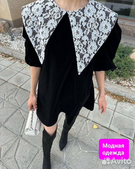 Платье женское велюровое S M