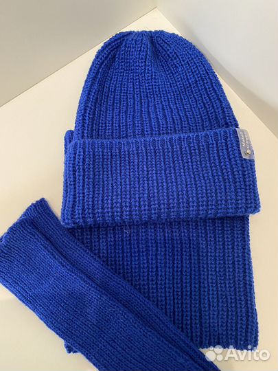 Комплект Шапка тыковка, снуд, митенки