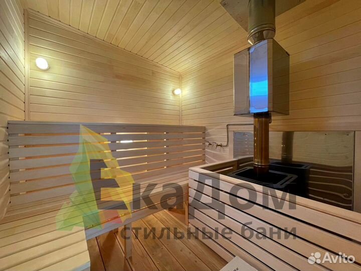 Стильная готовая баня 6 метров