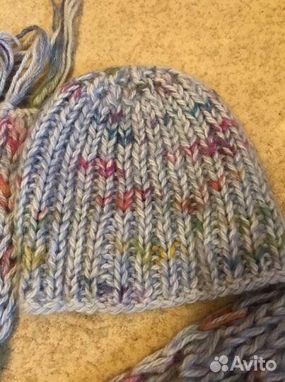 Мохеровая шапка и шарф