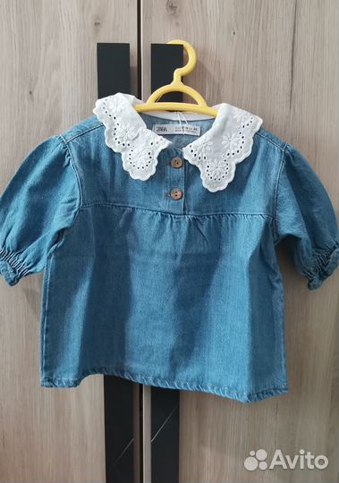 Джинсовое платье Zara для девочки 12-18 мес