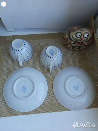 2 коф-чайные пары Дулево СССР Плаховская форма