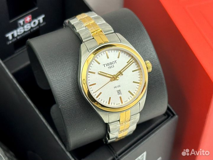 Часы женские Tissot Pr 100 биколор