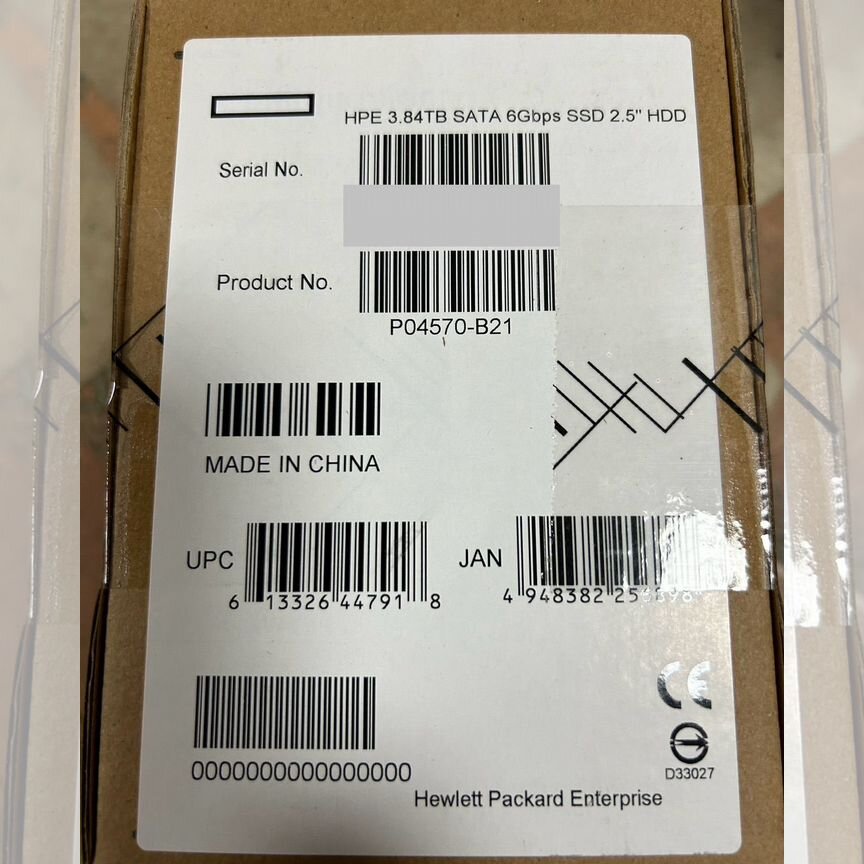 [VK003840GWSRV] Жесткий Диск Hp Ssd 3.84tb P04570-B21 P05323-001