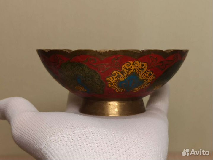 Индийская Ваза Сахарница Латунная Латунь Индия 90е