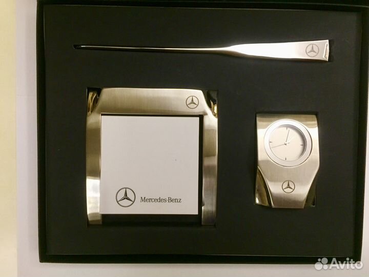 Канцелярский набор Часы с символикой Мерседес Бенц