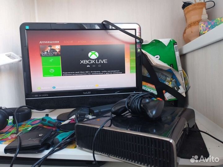 Игровая приставка xbox 360 slim прошитая с играми