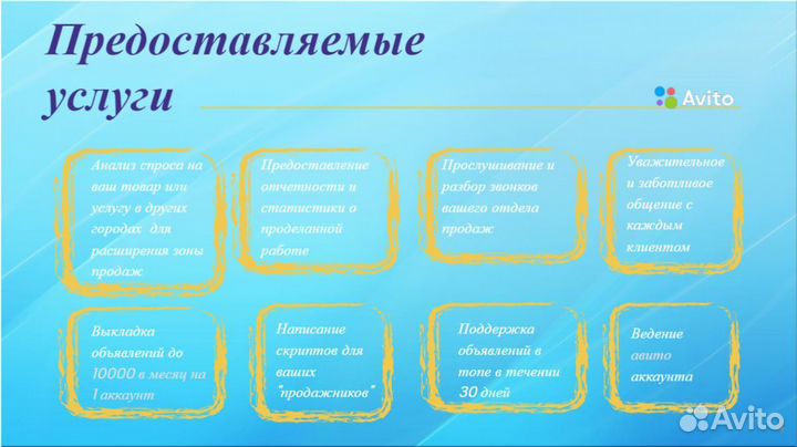 Авитолог, Услуги авитолога