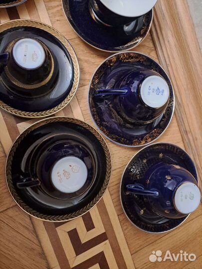 Чайная пара лфз (кобальт, золото ссср) 4 вида