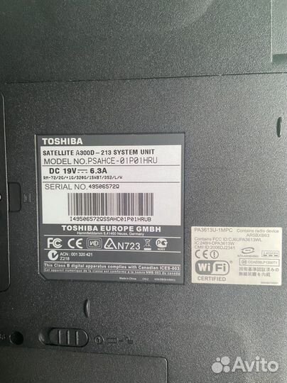 Toshiba satellite a300d