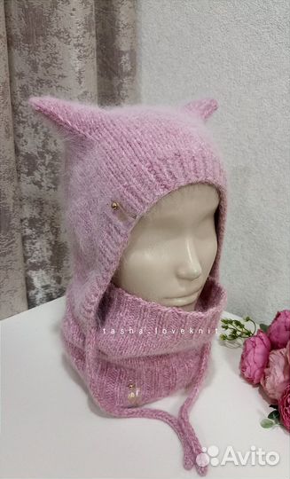 Чепчик и снуд из пуха норки