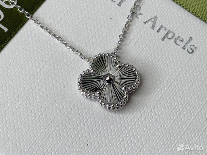 Колье Van Cleef Vintage Alhambra белое золото