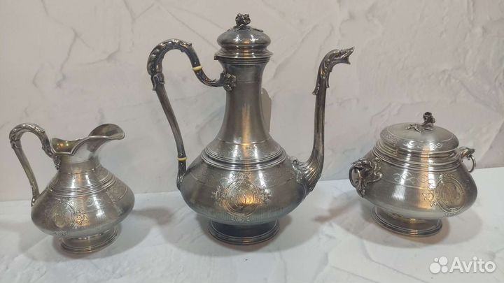 Кофейный сервиз серебро