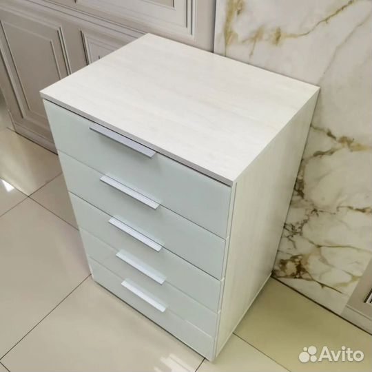 Комод стекло ясень белый