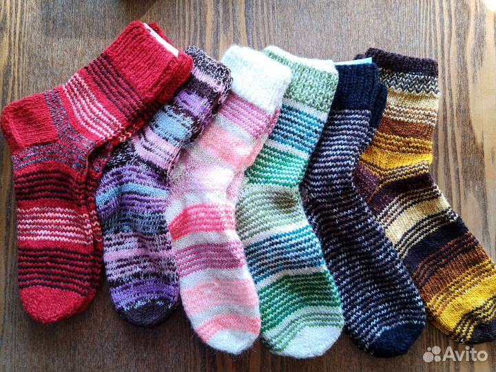 Шерстяные носки ручной вязки 36-46 размеры