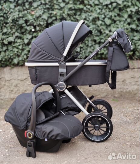 Luxmom 750 коляска 3в1 черная