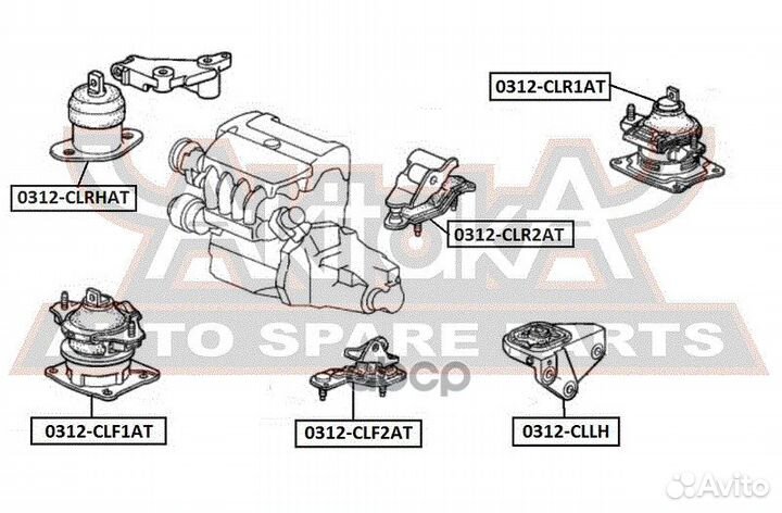 Подушка двигателя передняя AT 0312CLF1AT asva