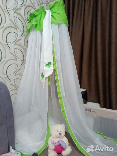 Балдахин с бортиками и одеялом комплект+держатель