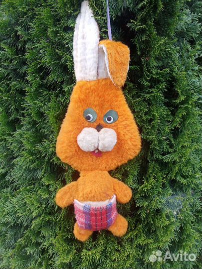 Мягкая игрушка заяц пижамница СССР