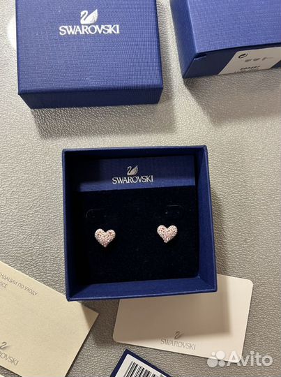 Swarovski серьги пусеты новые